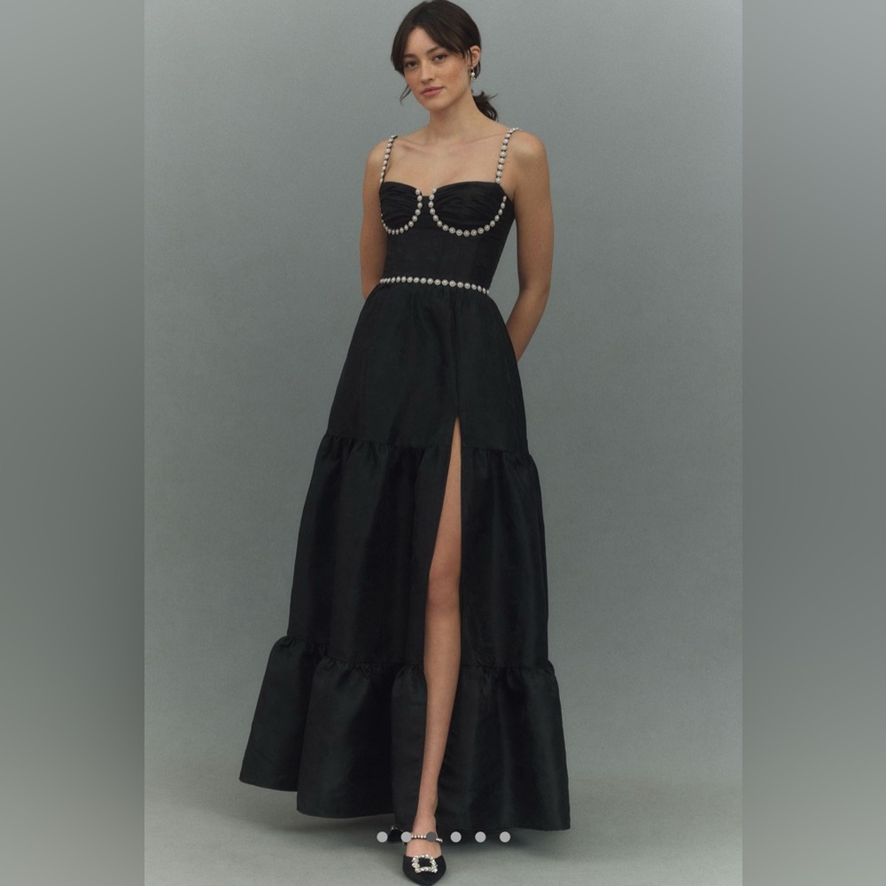 V. Chapman Lucetta Corset Tiered Maxi Dress